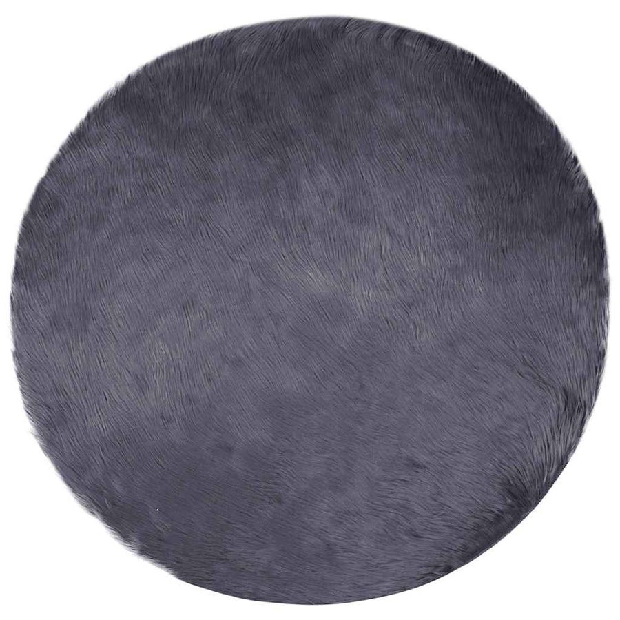 Nepleer Schapenvacht Tapijt Antraciet 120 x 120 cm Polyester