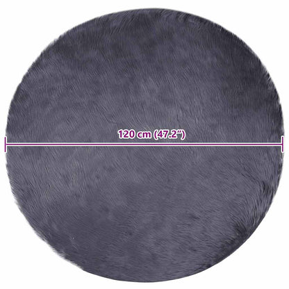 Nepleer Schapenvacht Tapijt Antraciet 120 x 120 cm Polyester
