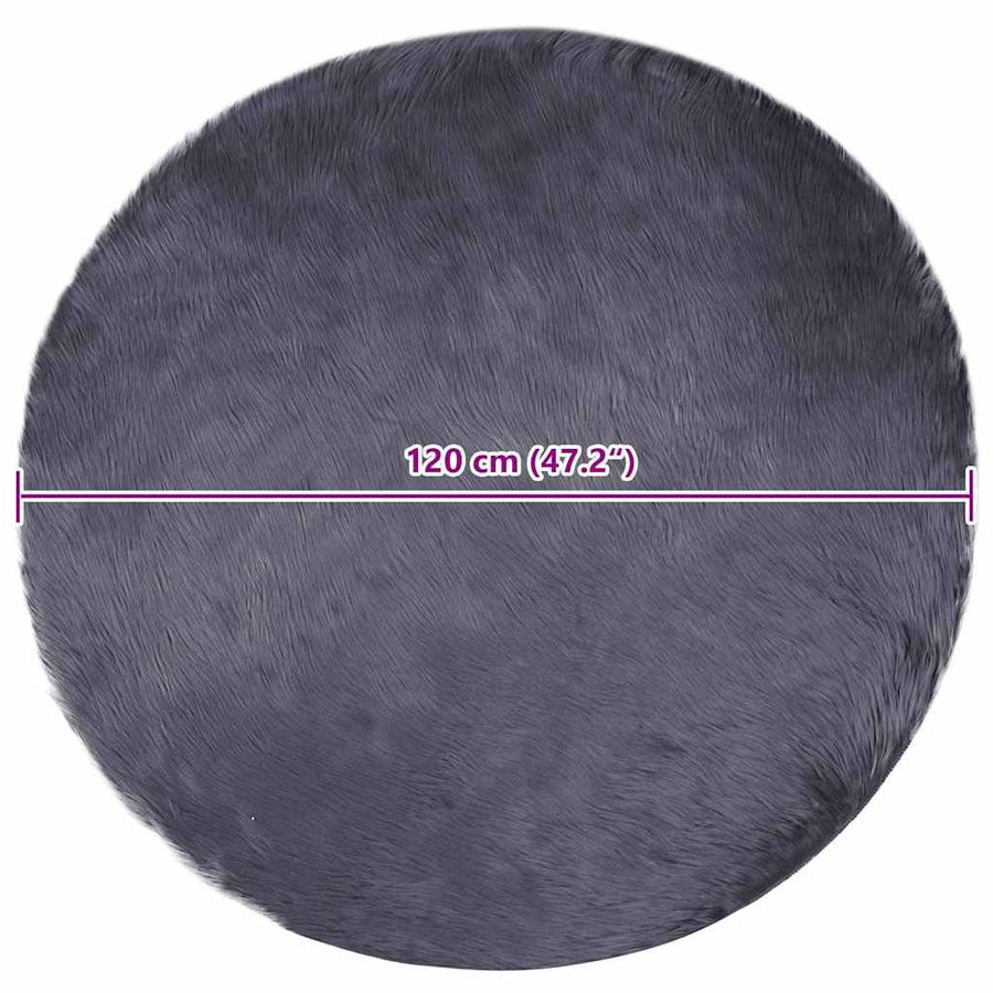 Nepleer Schapenvacht Tapijt Antraciet 120 x 120 cm Polyester