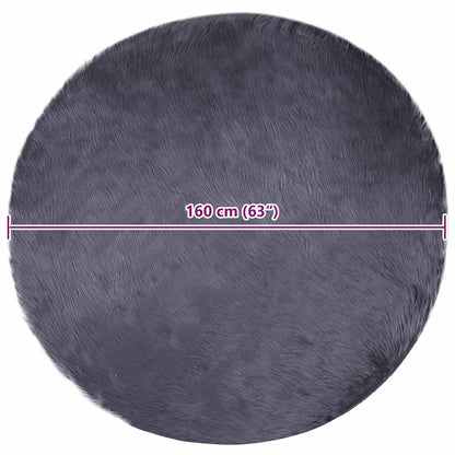 Nepleer Schapenvacht Tapijt Antraciet 160 x 160 cm Polyester