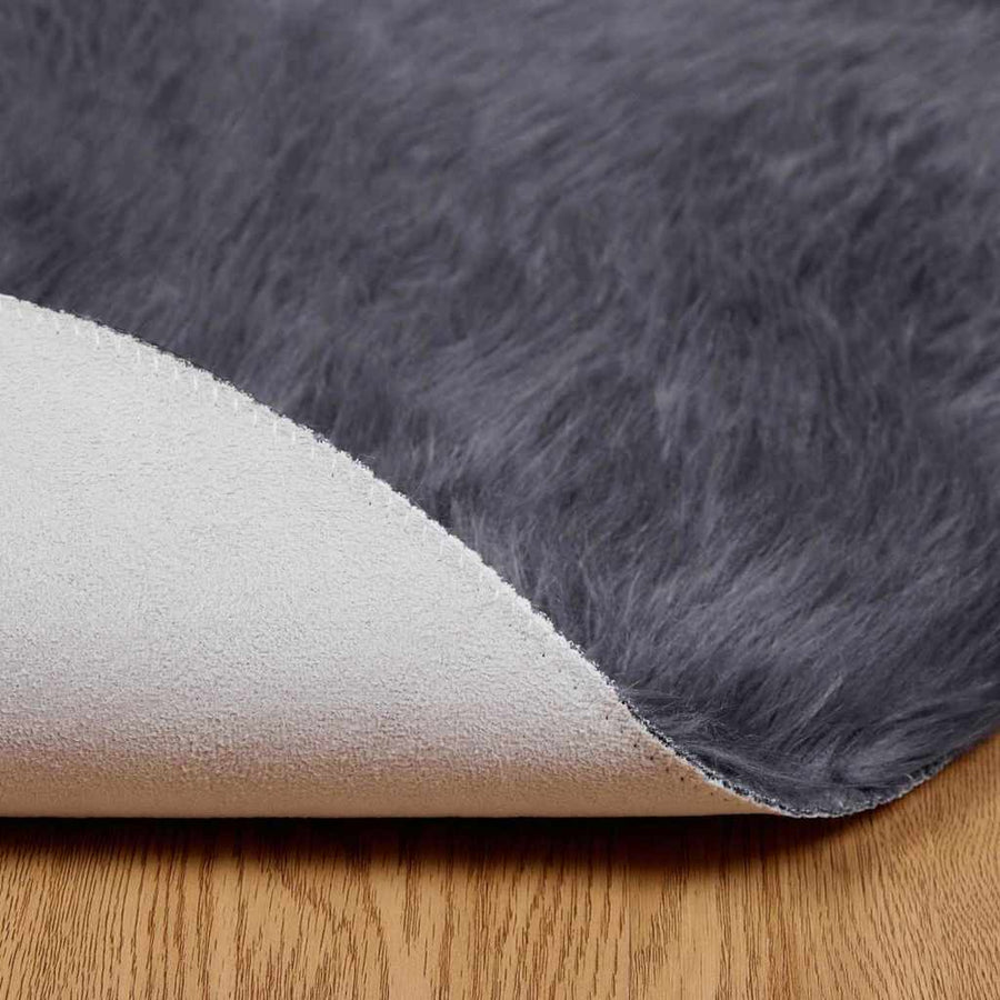 Nepleer Schapenvacht Tapijt Antraciet 200 x 200 cm Polyester