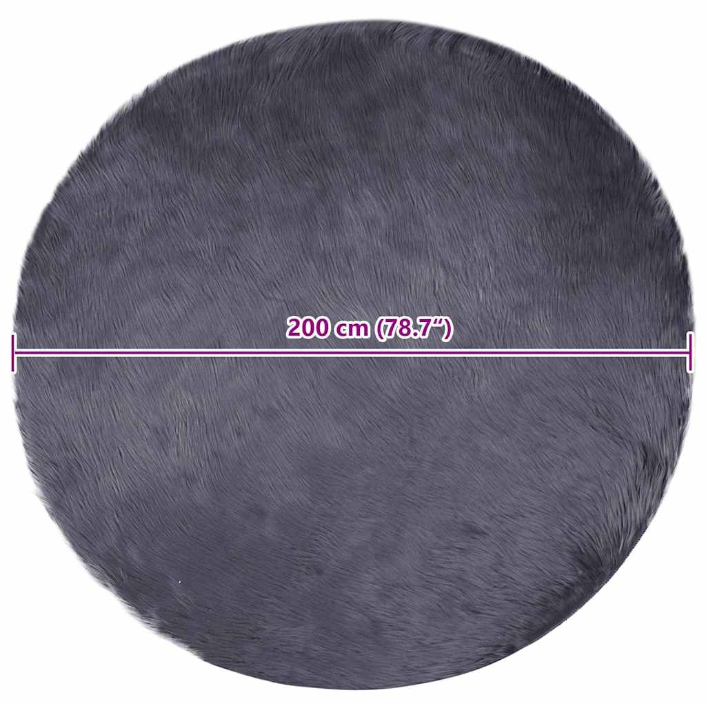 Nepleer Schapenvacht Tapijt Antraciet 200 x 200 cm Polyester