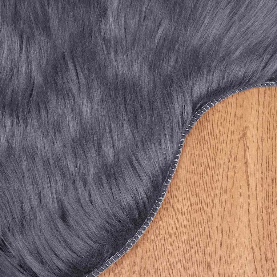 Nepleer Schapenvacht Tapijt Antraciet 50 x 80 cm Polyester