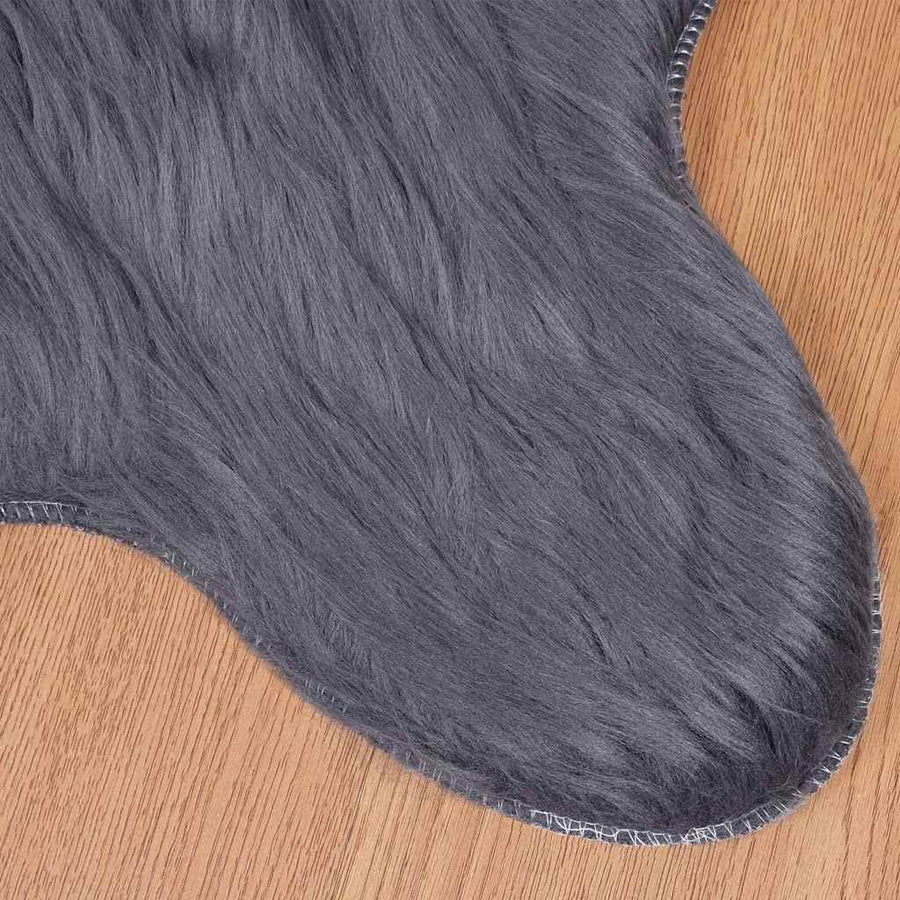 Nepleer Schapenvacht Tapijt Antraciet 50 x 80 cm Polyester