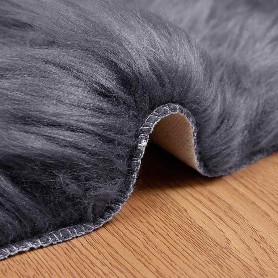 Nepleer Schapenvacht Tapijt Antraciet 50 x 80 cm Polyester