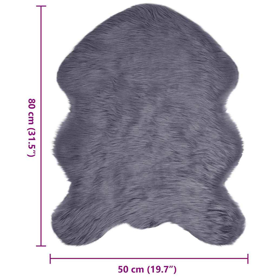 Nepleer Schapenvacht Tapijt Antraciet 50 x 80 cm Polyester