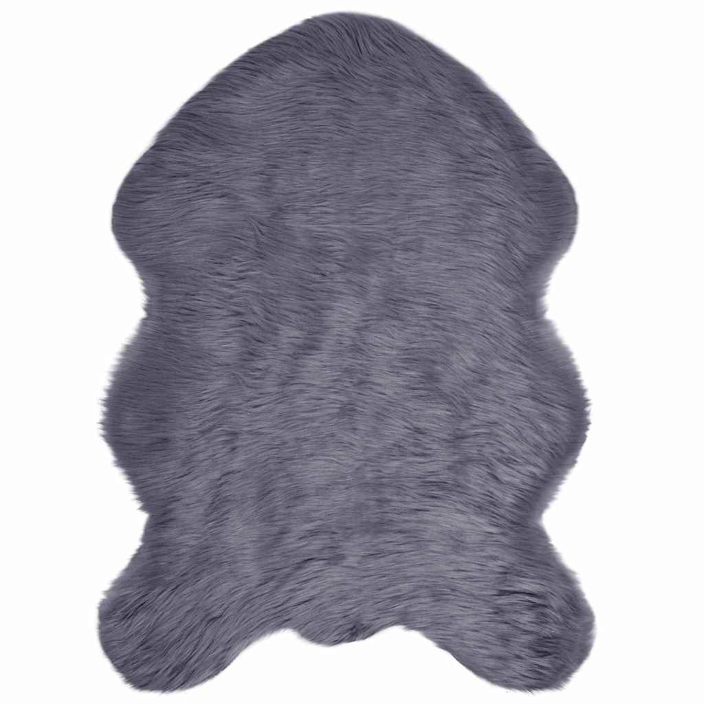 Nepleer Schapenvacht Tapijt Antraciet 60 x 90 cm Polyester