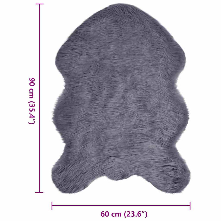 Nepleer Schapenvacht Tapijt Antraciet 60 x 90 cm Polyester