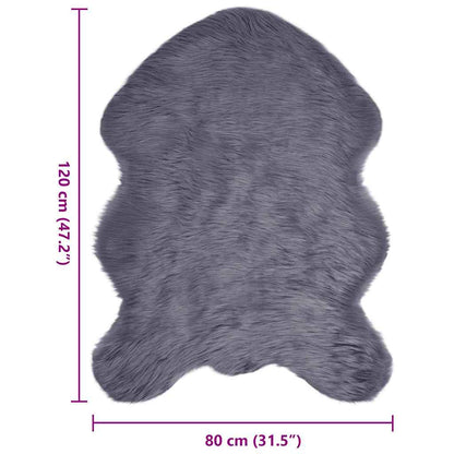 Nepleer Schapenvacht Tapijt Antraciet 80 x 120 cm Polyester