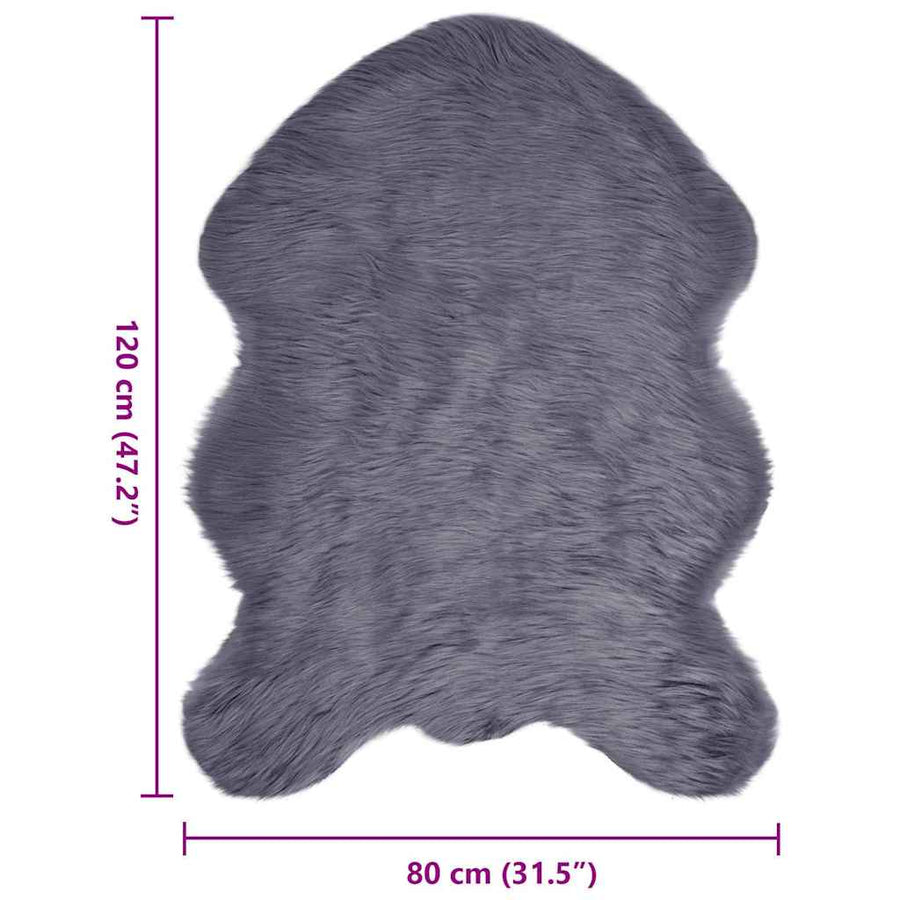 Nepleer Schapenvacht Tapijt Antraciet 80 x 120 cm Polyester