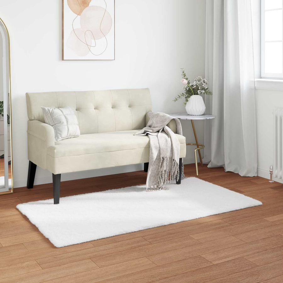 Nep Konijnenbont Tapijt Olite Wit 60 x 110 cm Polyester