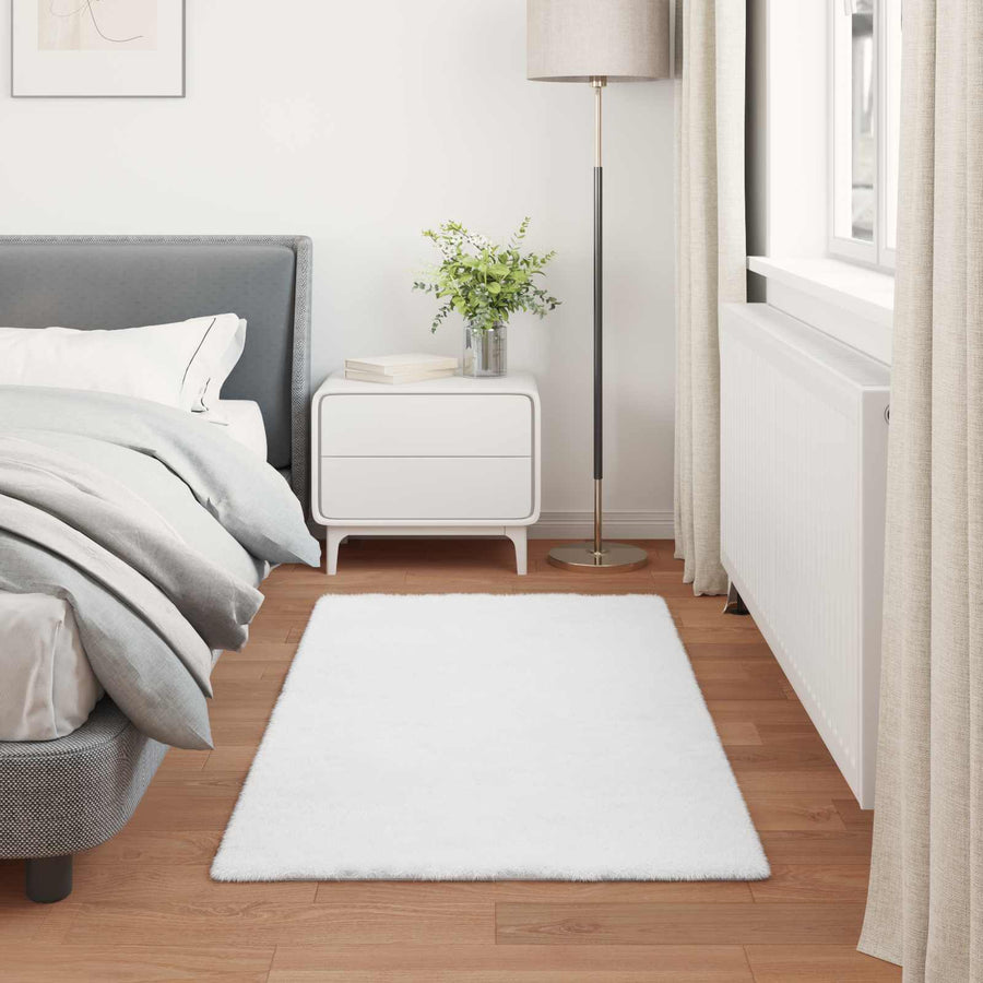 Nep Konijnenbont Tapijt Olite Wit 60 x 110 cm Polyester