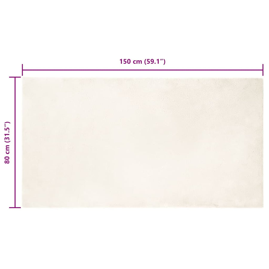 Nep Konijnenbont Tapijt Wit 80 x 150 cm Polyester