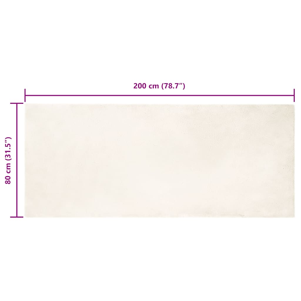 Nep Konijnenbont Tapijt Wit 80 x 200 cm Polyester