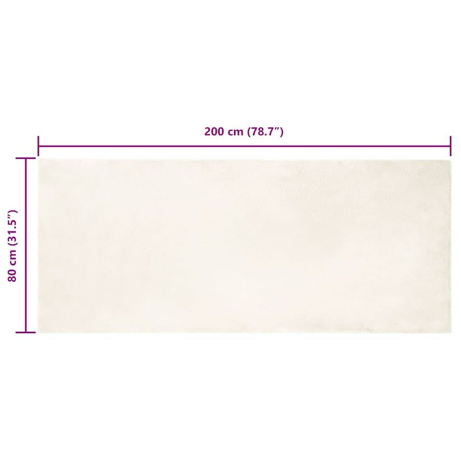 Nep Konijnenbont Tapijt Wit 80 x 200 cm Polyester