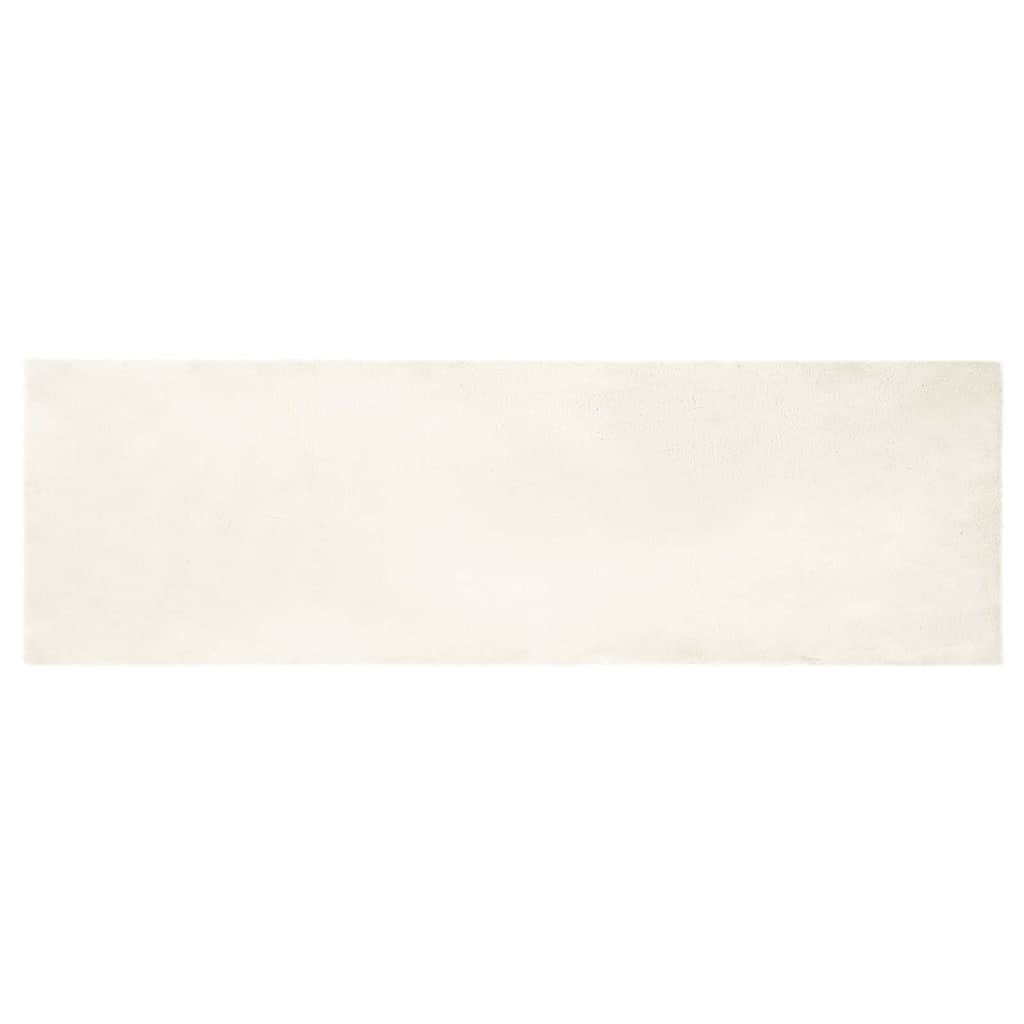 Nep Konijnenbont Tapijt Wit 80 x 250 cm Polyester