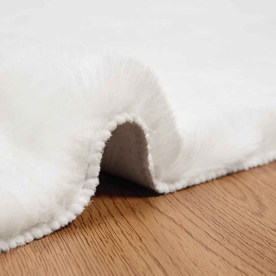 Nep Konijnenbont Tapijt Olite Wit 100 x 200 cm Polyester