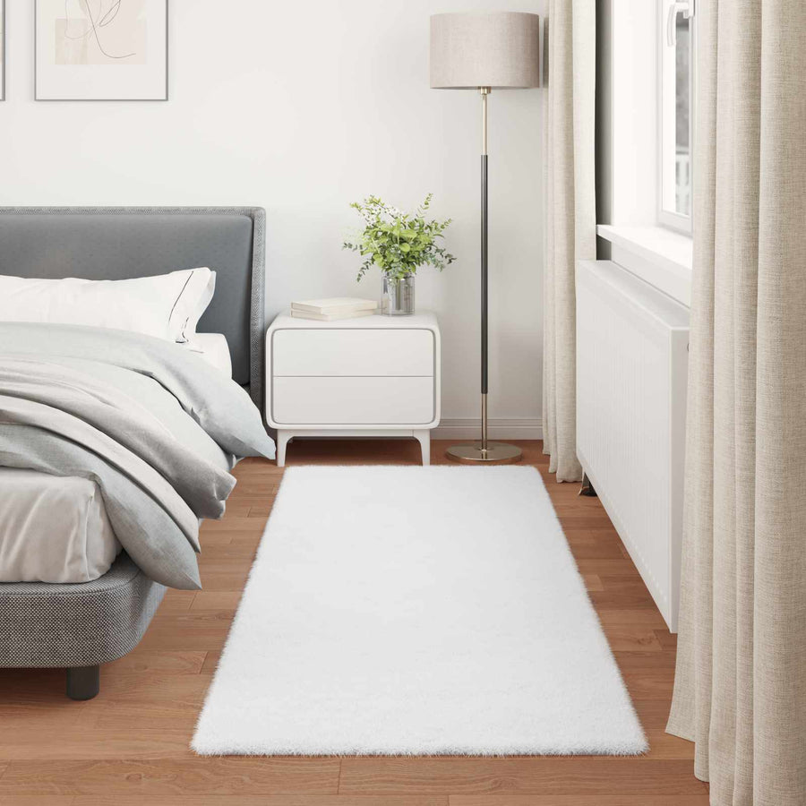 Nep Konijnenbont Tapijt Olite Wit 100 x 200 cm Polyester