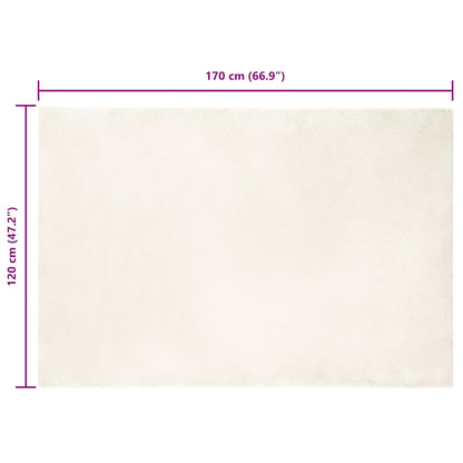 Nep Konijnenbont Tapijt Wit 120 x 170 cm Polyester