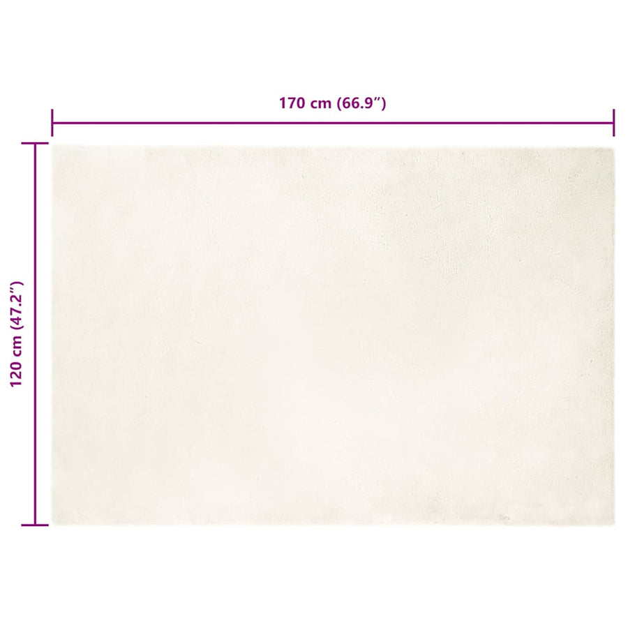 Nep Konijnenbont Tapijt Wit 120 x 170 cm Polyester