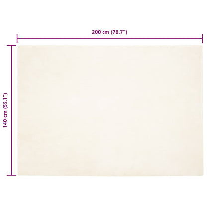 Nep Konijnenbont Tapijt Wit 140 x 200 cm Polyester
