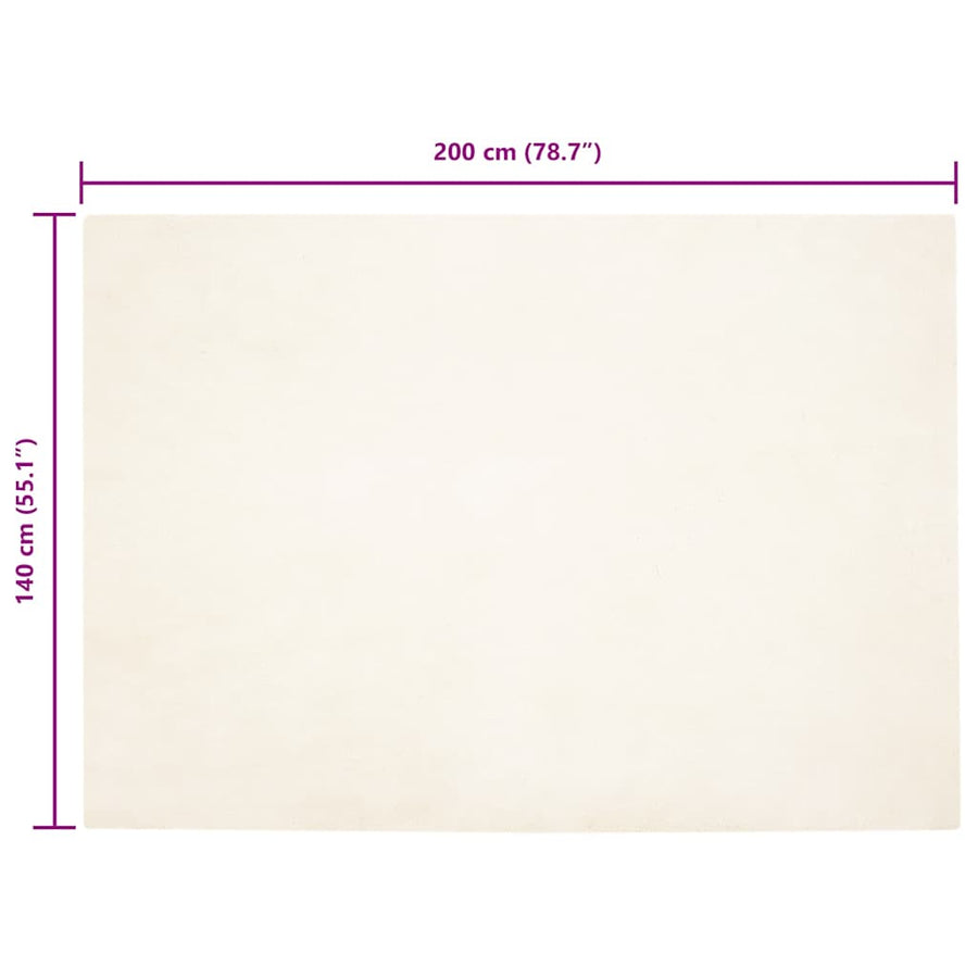 Nep Konijnenbont Tapijt Wit 140 x 200 cm Polyester