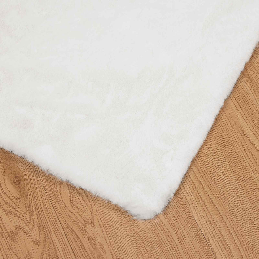 Nep Konijnenbont Tapijt Olite Wit 160 x 230 cm Polyester