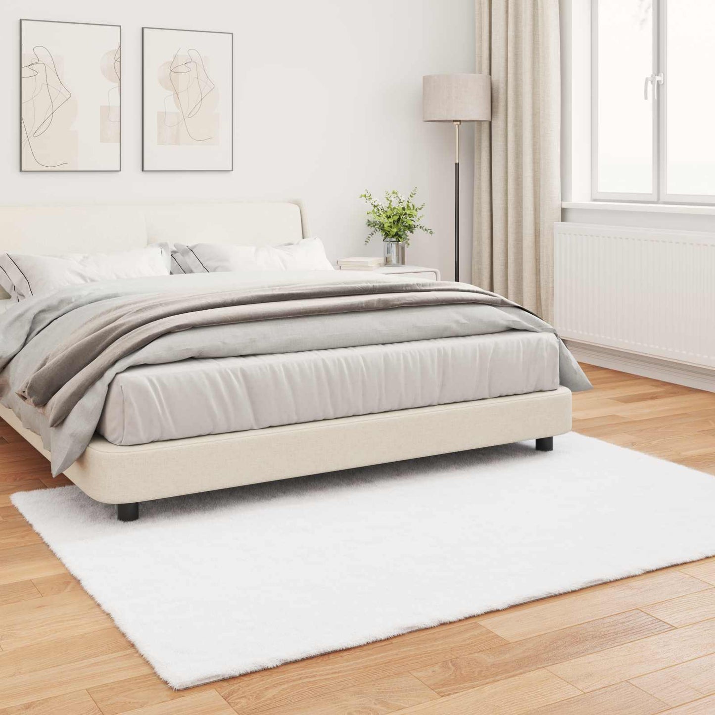 Nep Konijnenbont Tapijt Olite Wit 160 x 230 cm Polyester