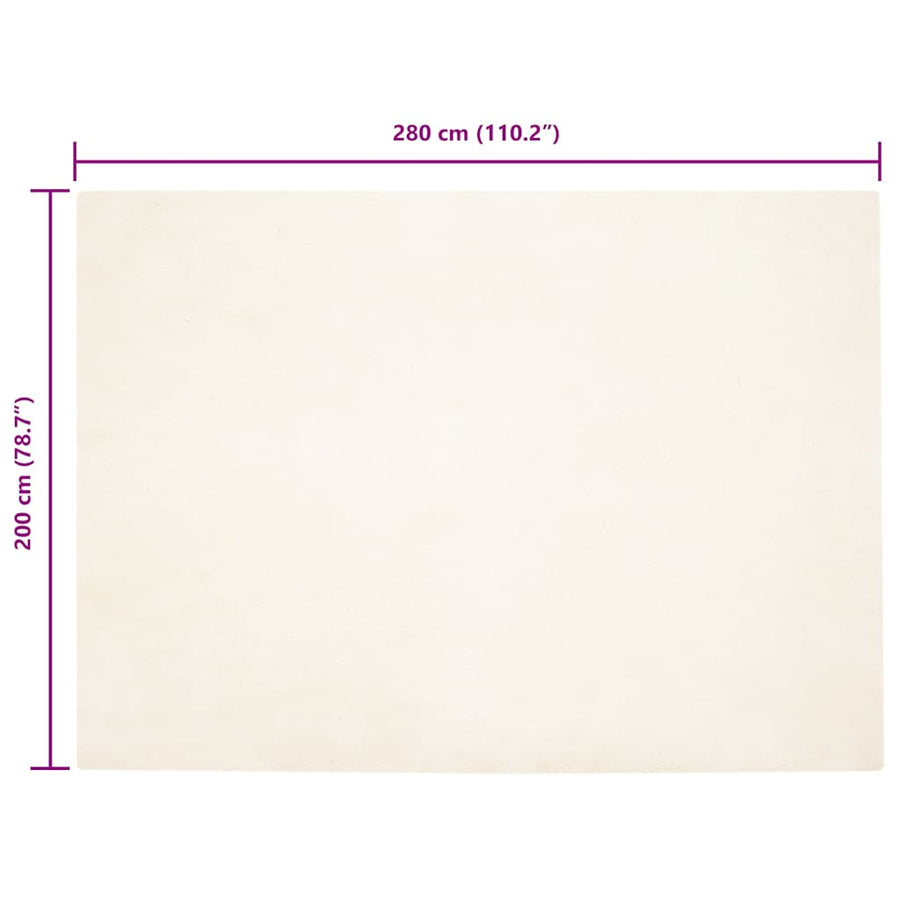 Nep Konijnenbont Tapijt Wit 200 x 280 cm Polyester
