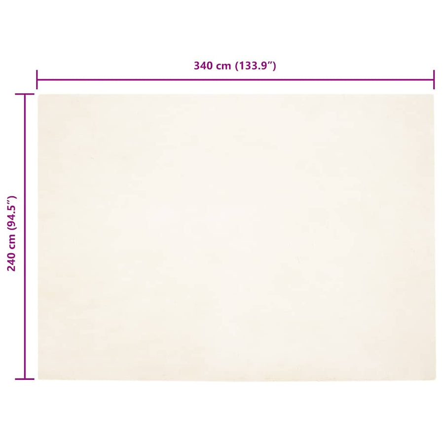 Nep Konijnenbont Tapijt Wit 240 x 340 cm Polyester