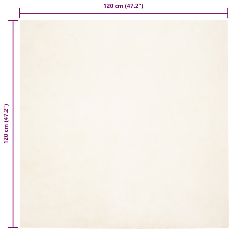 Nep Konijnenbont Tapijt Wit 120 x 120 cm Polyester
