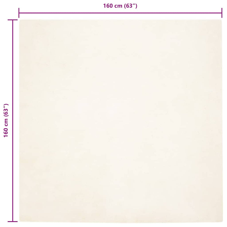 Nep Konijnenbont Tapijt Wit 160 x 160 cm Polyester