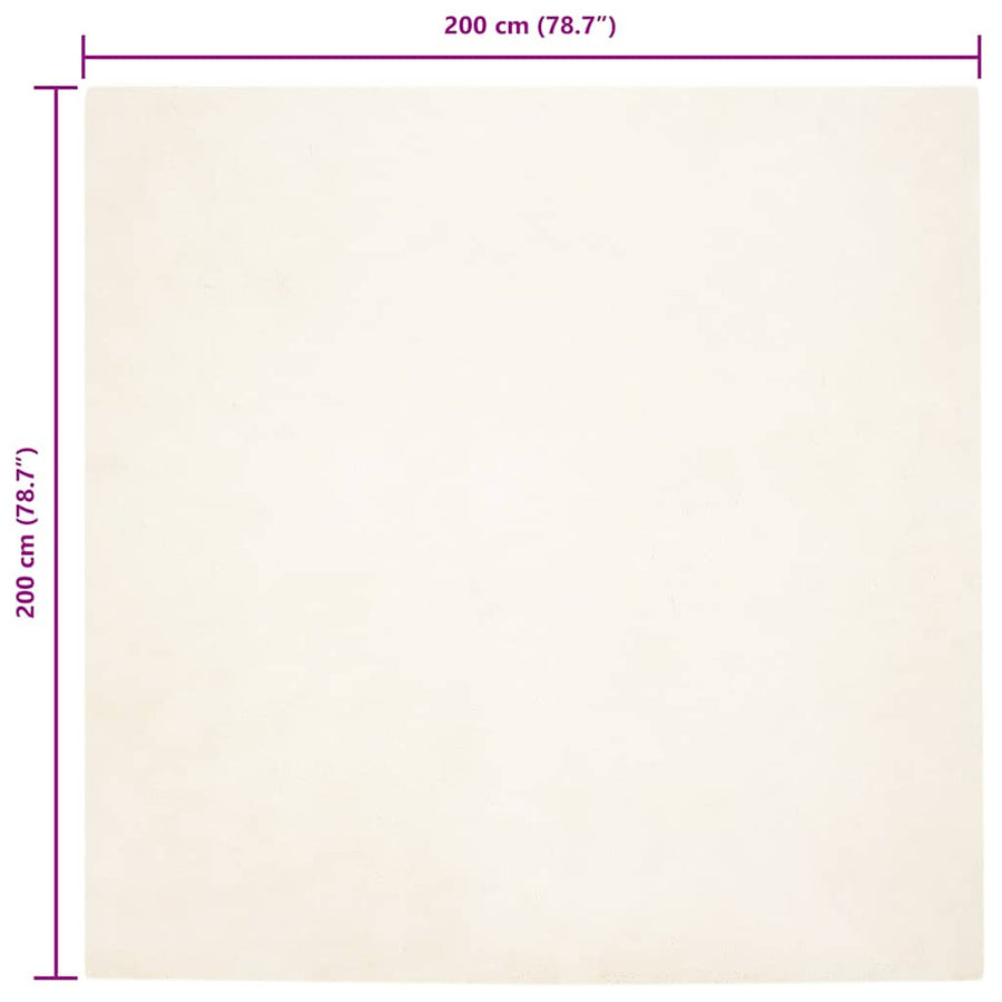 Nep Konijnenbont Tapijt Wit 200 x 200 cm Polyester