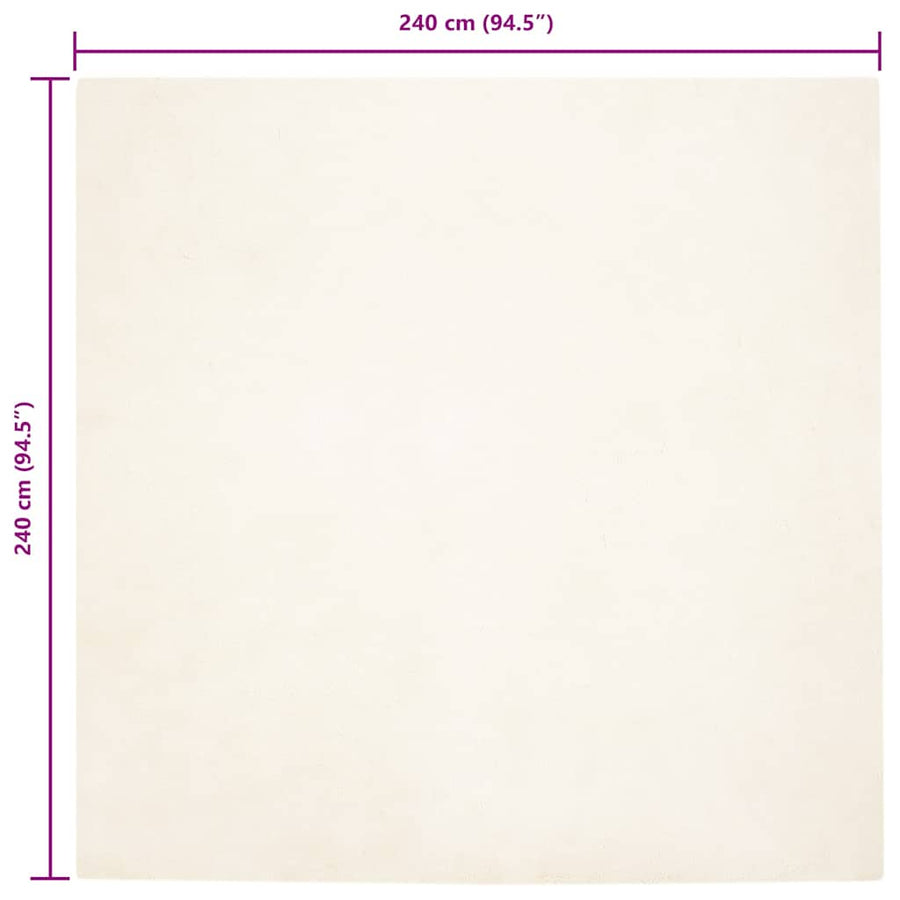 Nep Konijnenbont Tapijt Wit 240 x 240 cm Polyester