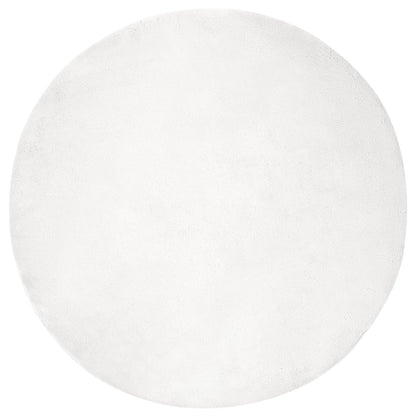 Nep Konijnenbont Tapijt Olite Wit Ø 80 cm Polyester