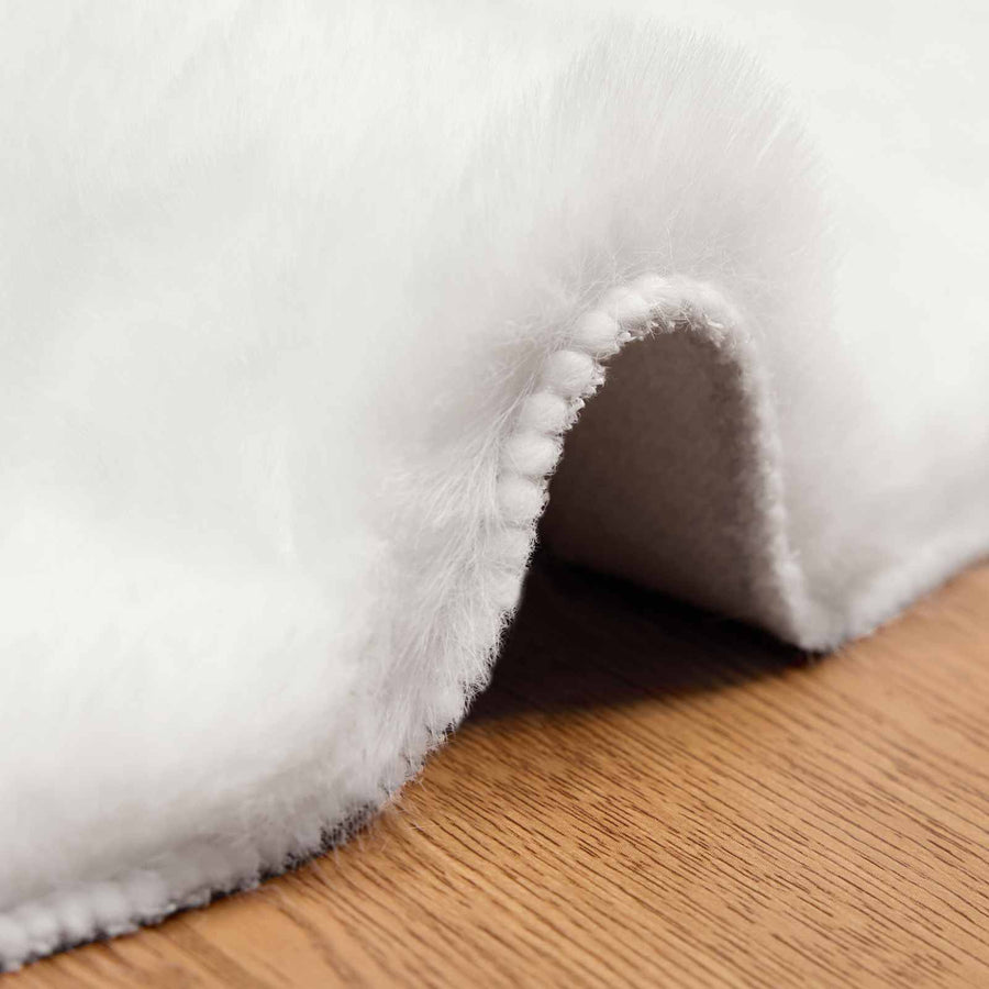 Nep Konijnenbont Tapijt Olite Wit Ø 100 cm Polyester