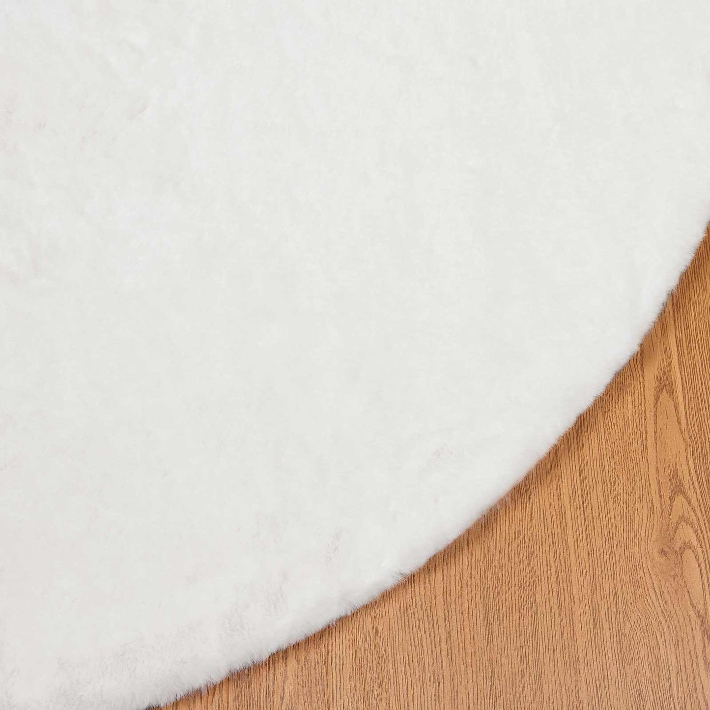 Nep Konijnenbont Tapijt Olite Wit Ø 100 cm Polyester