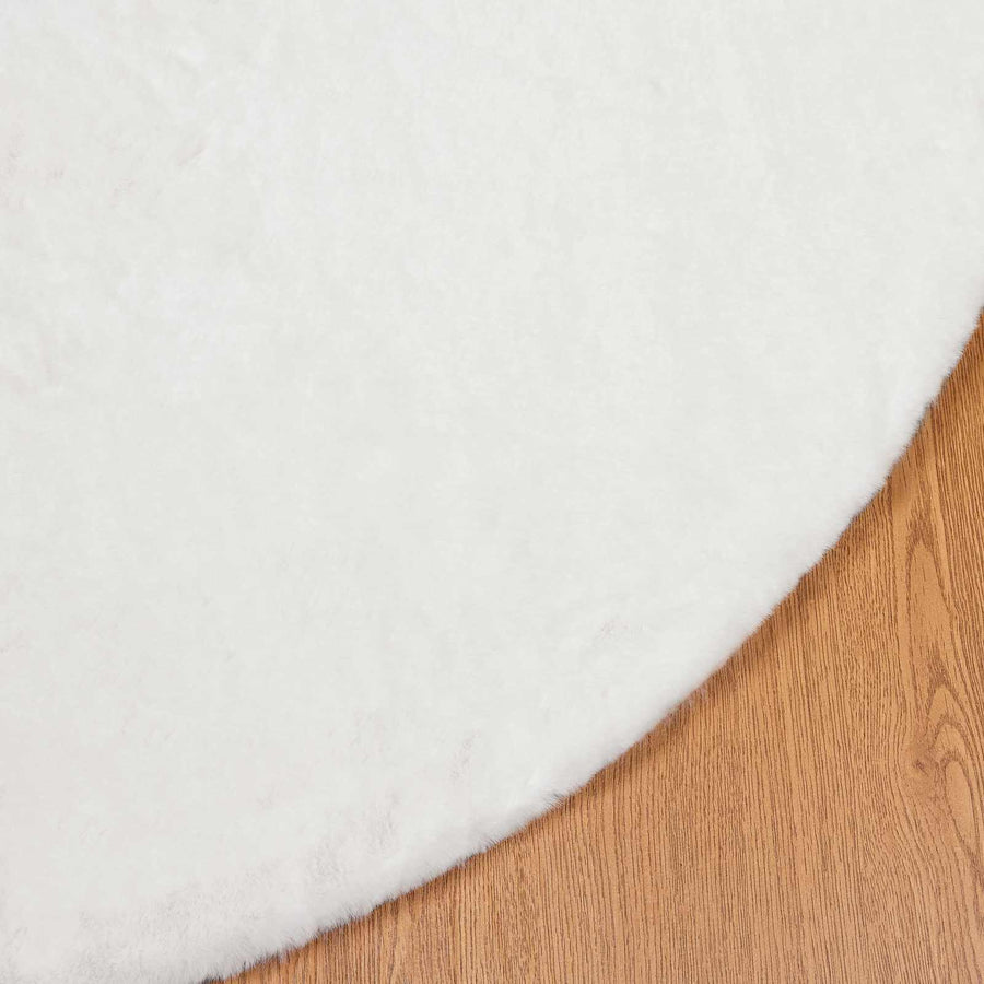 Nep Konijnenbont Tapijt Olite Wit Ø 100 cm Polyester