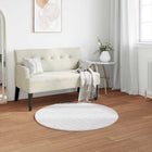 Vloerkleed nepbont rond Ø 100 cm wit