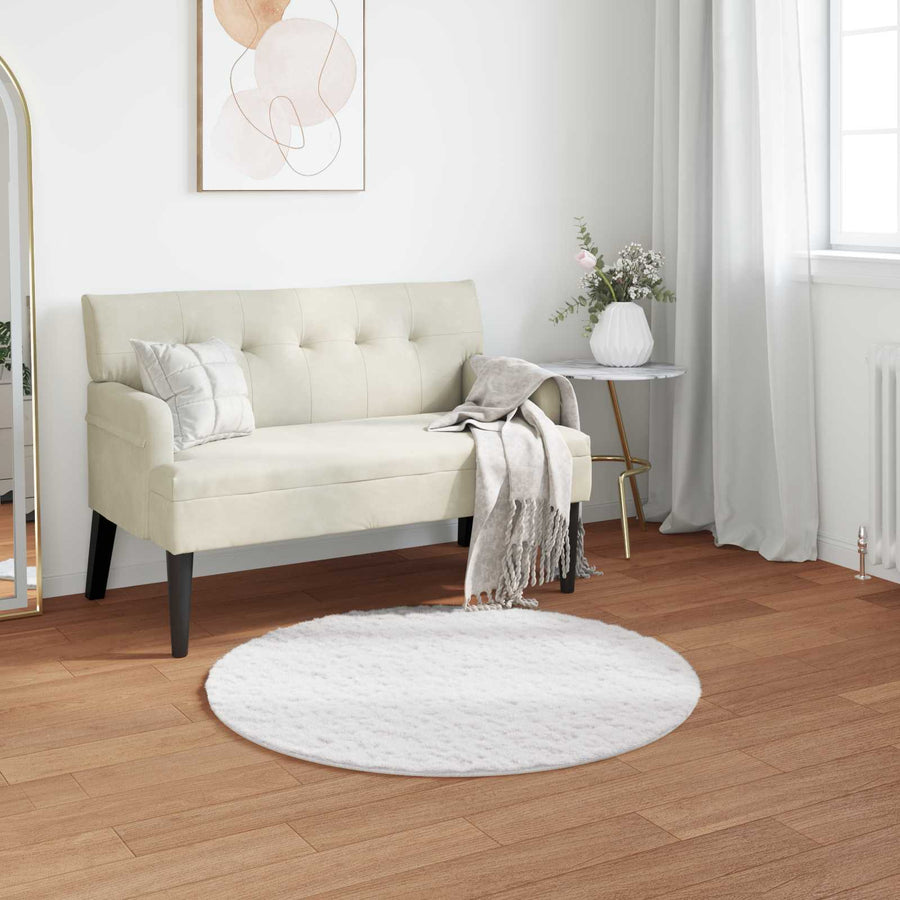 Nep Konijnenbont Tapijt Olite Wit Ø 100 cm Polyester