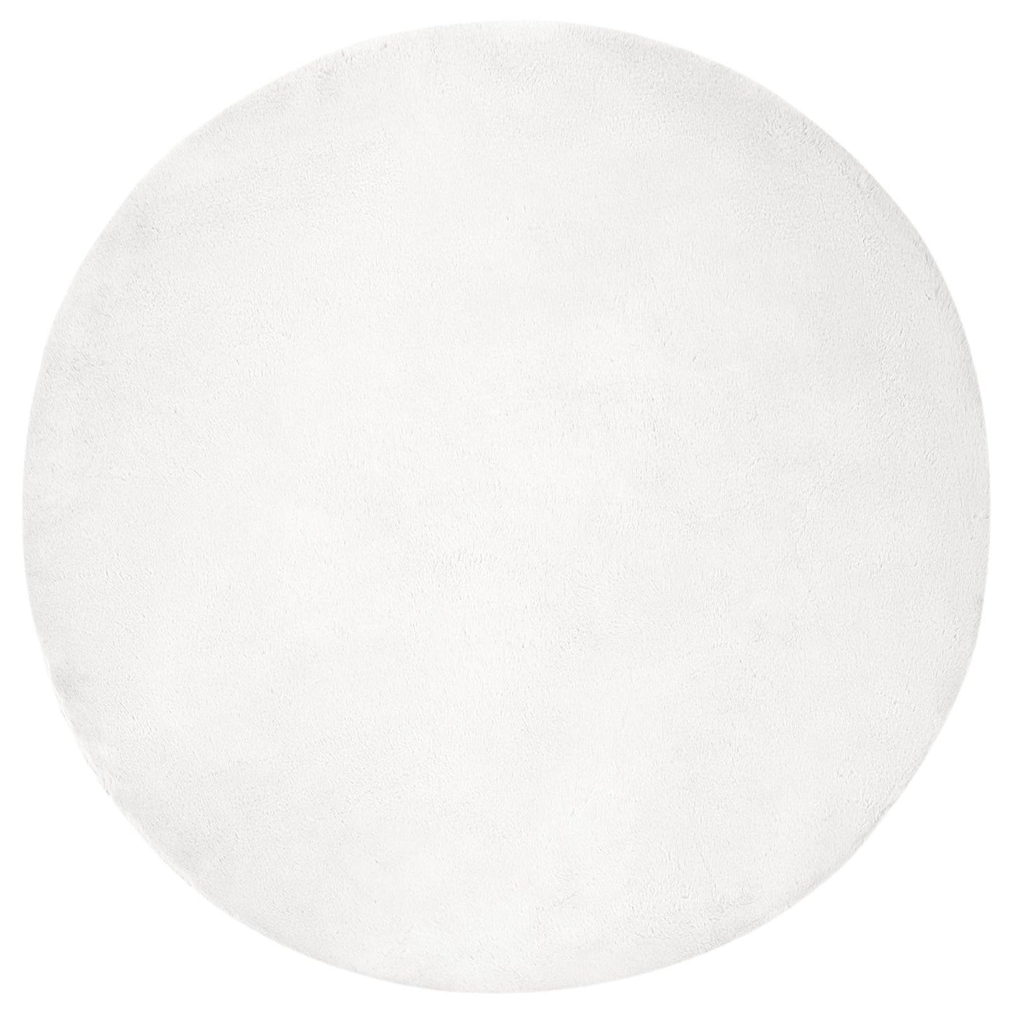 Nep Konijnenbont Tapijt Olite Wit Ø 100 cm Polyester