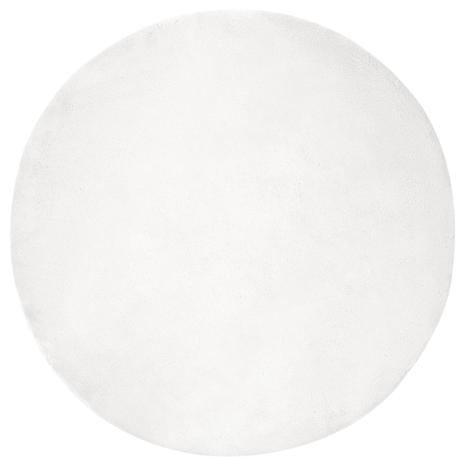Nep Konijnenbont Tapijt Olite Wit Ø 100 cm Polyester