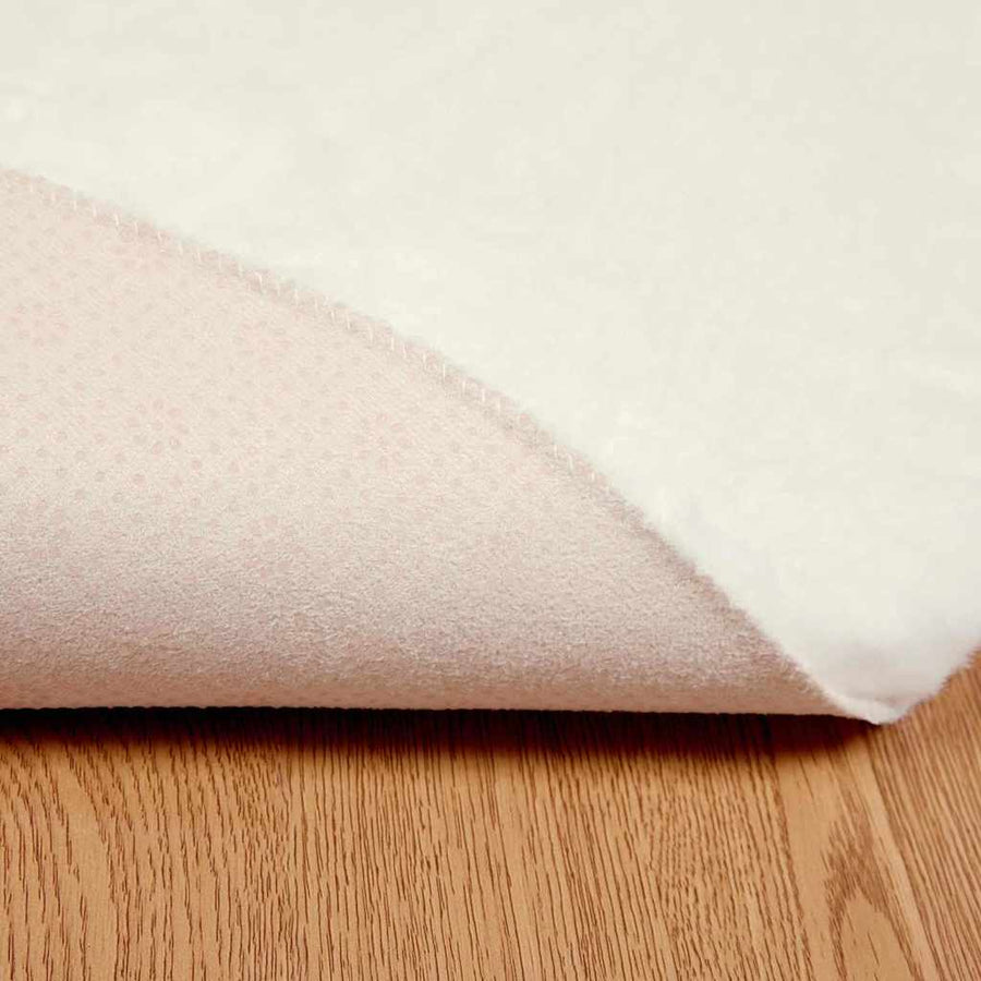 Nep Konijnenbont Tapijt Wit Ø 120 cm Polyester