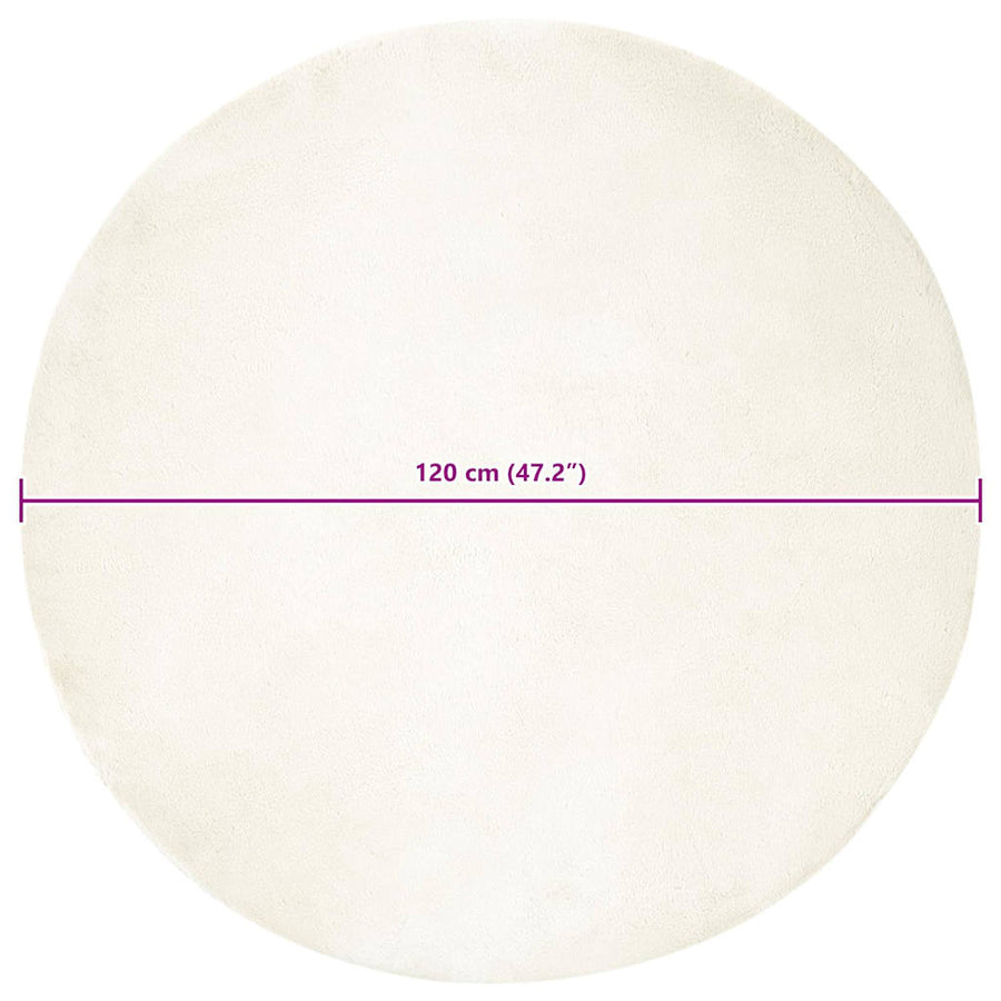 Nep Konijnenbont Tapijt Wit Ø 120 cm Polyester