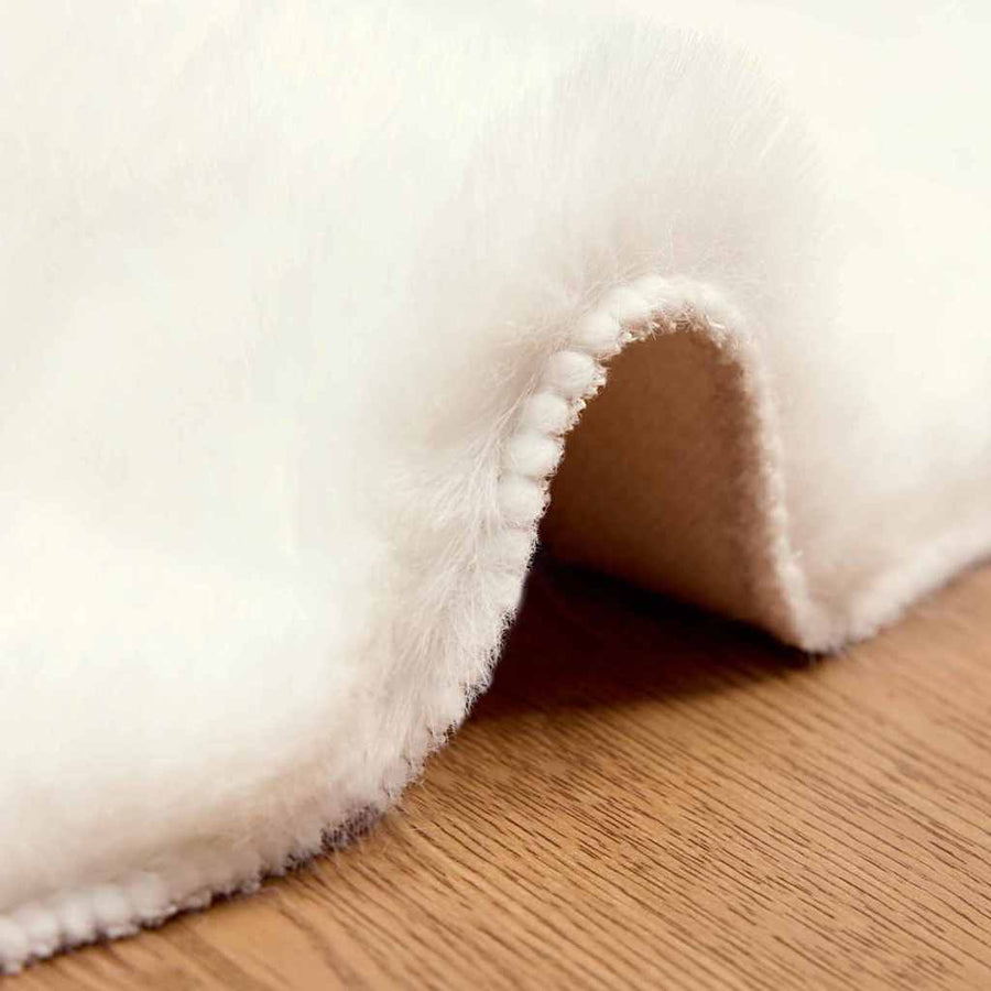 Nep Konijnenbont Tapijt Wit Ø 200 cm Polyester
