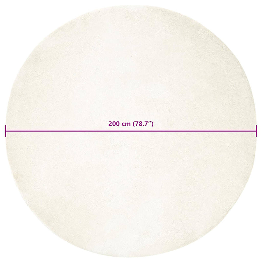 Nep Konijnenbont Tapijt Wit Ø 200 cm Polyester