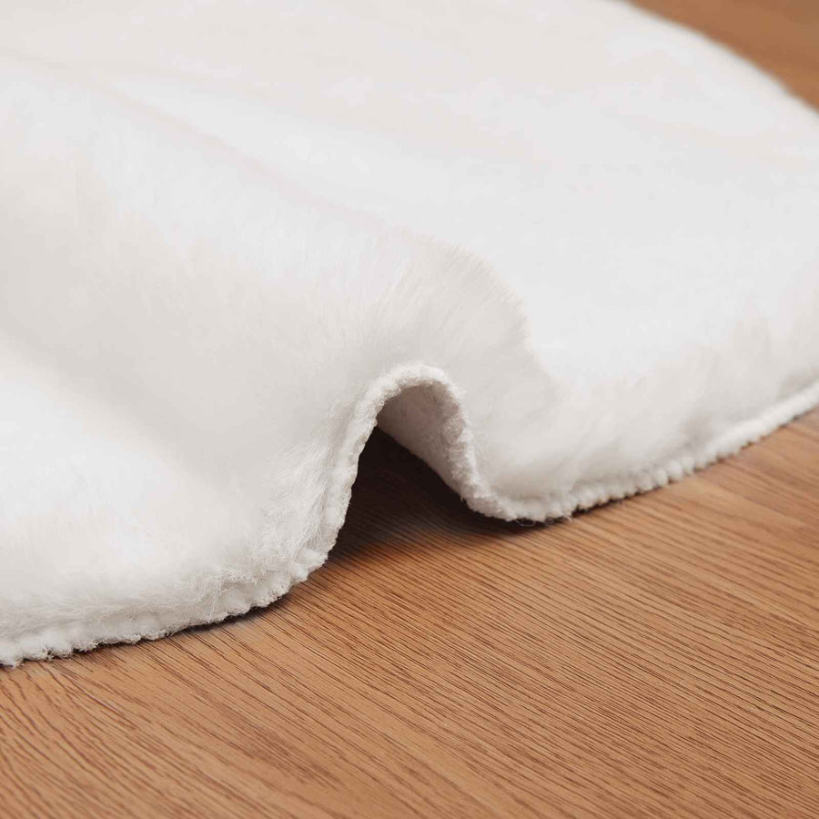 Nep Konijnenbont Tapijt Olite Wit 60 x 90 cm Polyester