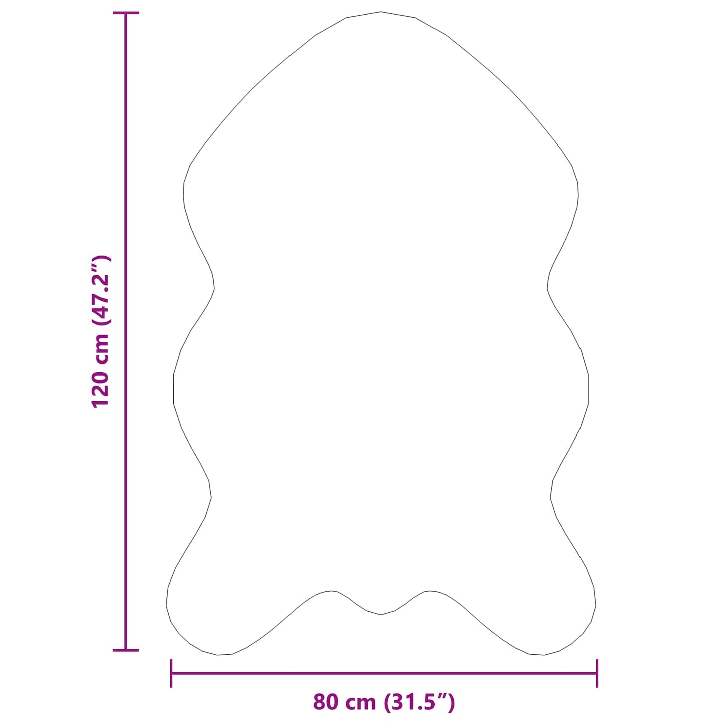 Nep Konijnenbont Tapijt Olite Wit 80 x 120 cm Polyester