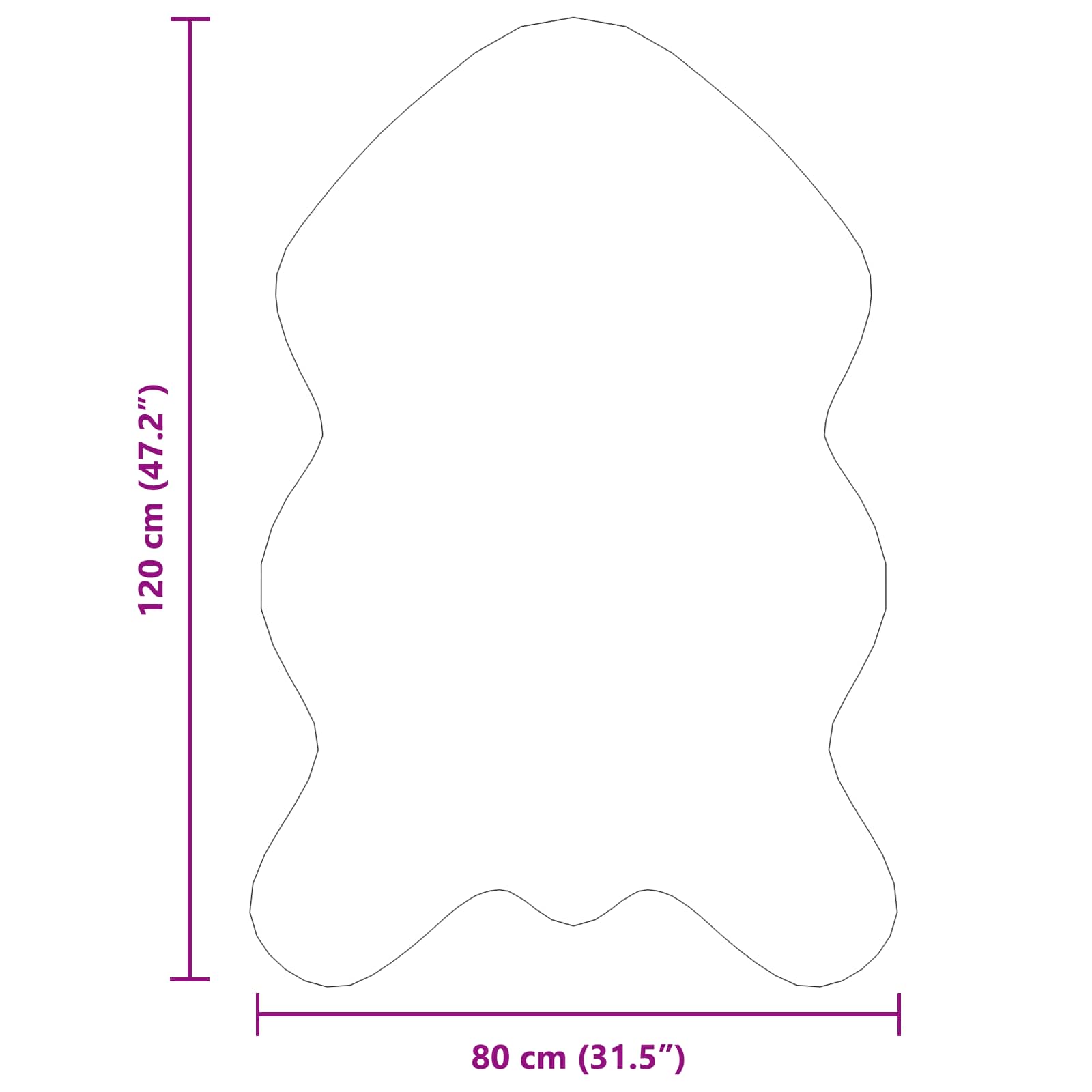 Nep Konijnenbont Tapijt Olite Wit 80 x 120 cm Polyester