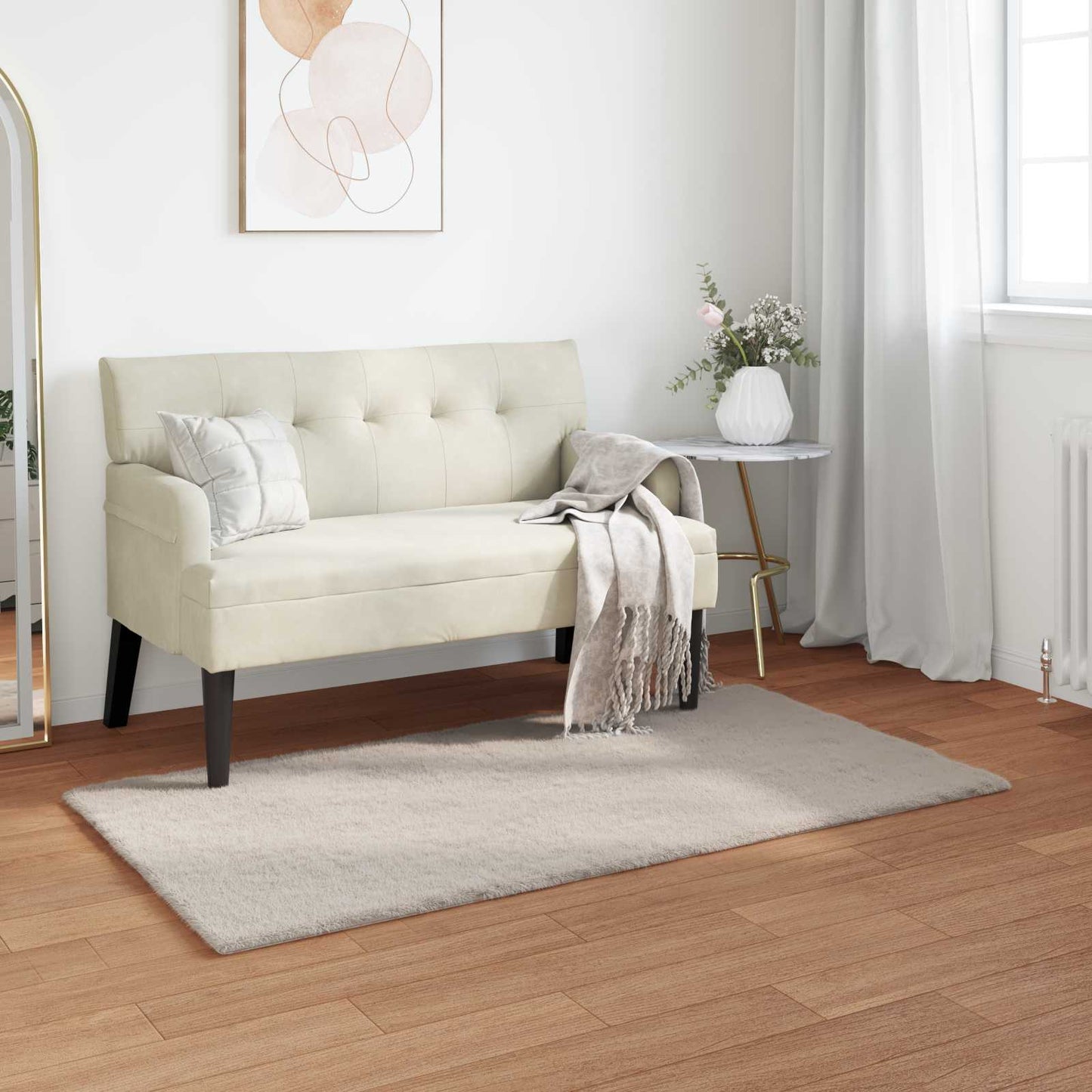 Nep Konijnenbont Tapijt Olite Beige 60 x 110 cm Polyester